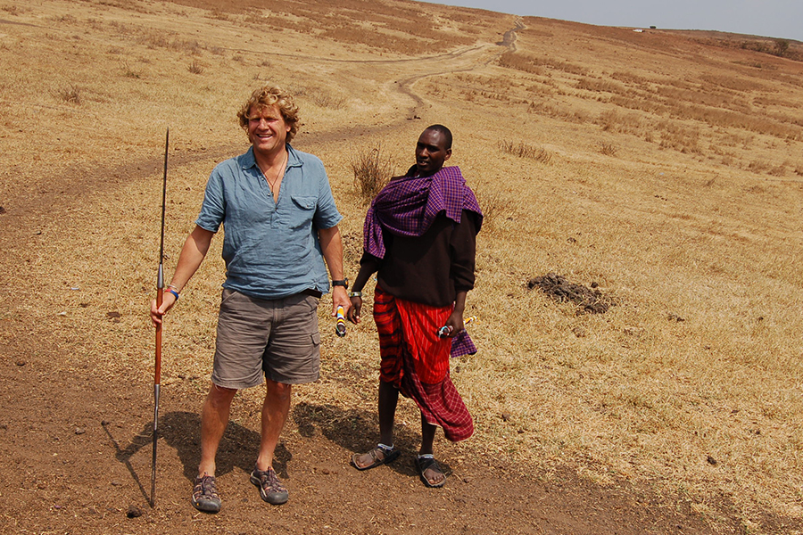 Jonathan visiting the Masai, Tanzania