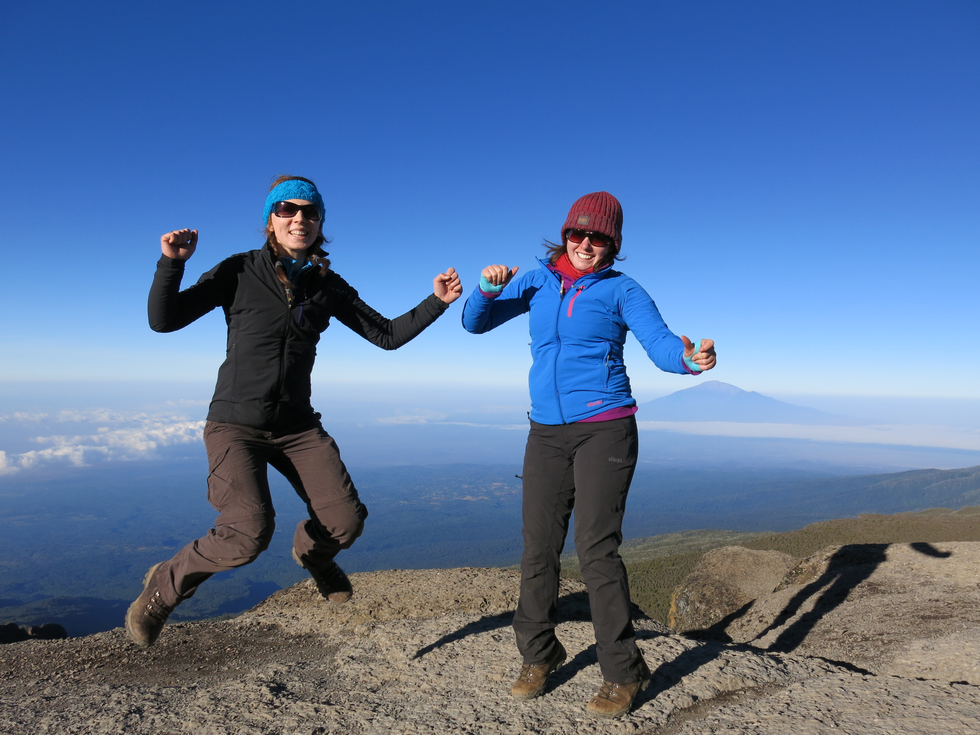 Leanne and Sarah climbing Kilimanjaro!