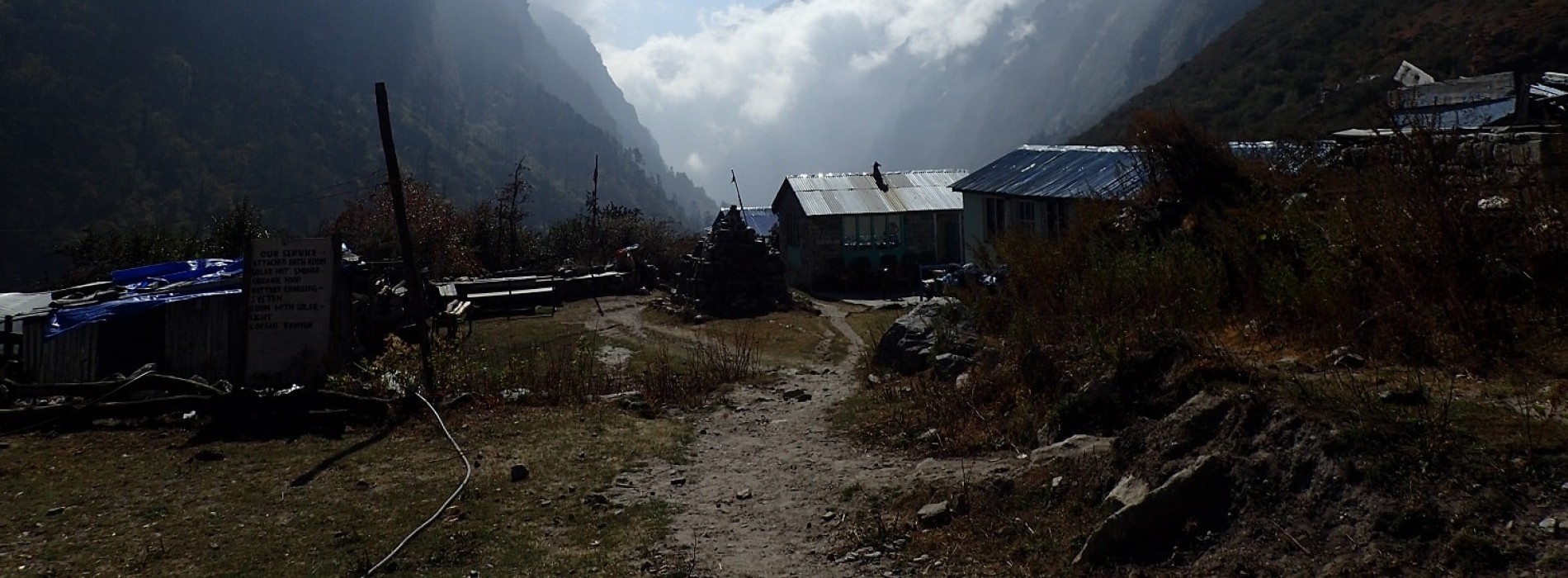 Villages set in the misty valleys