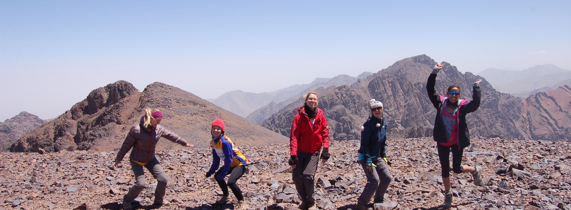 Jumping for joy on Mount Toubkal