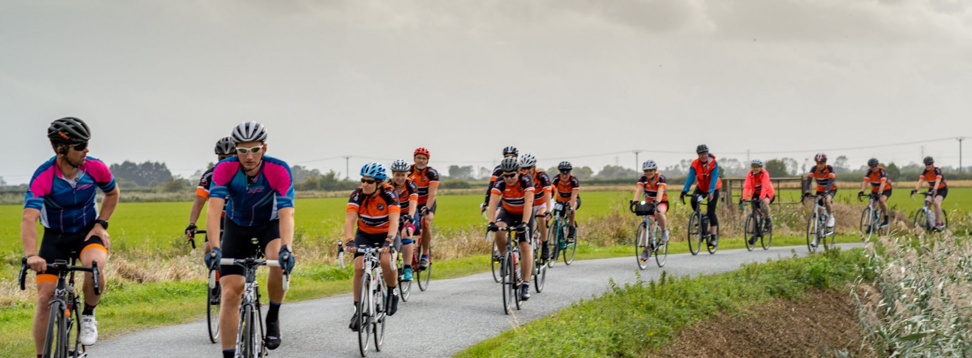 Cyclists being guided in by DA leaders