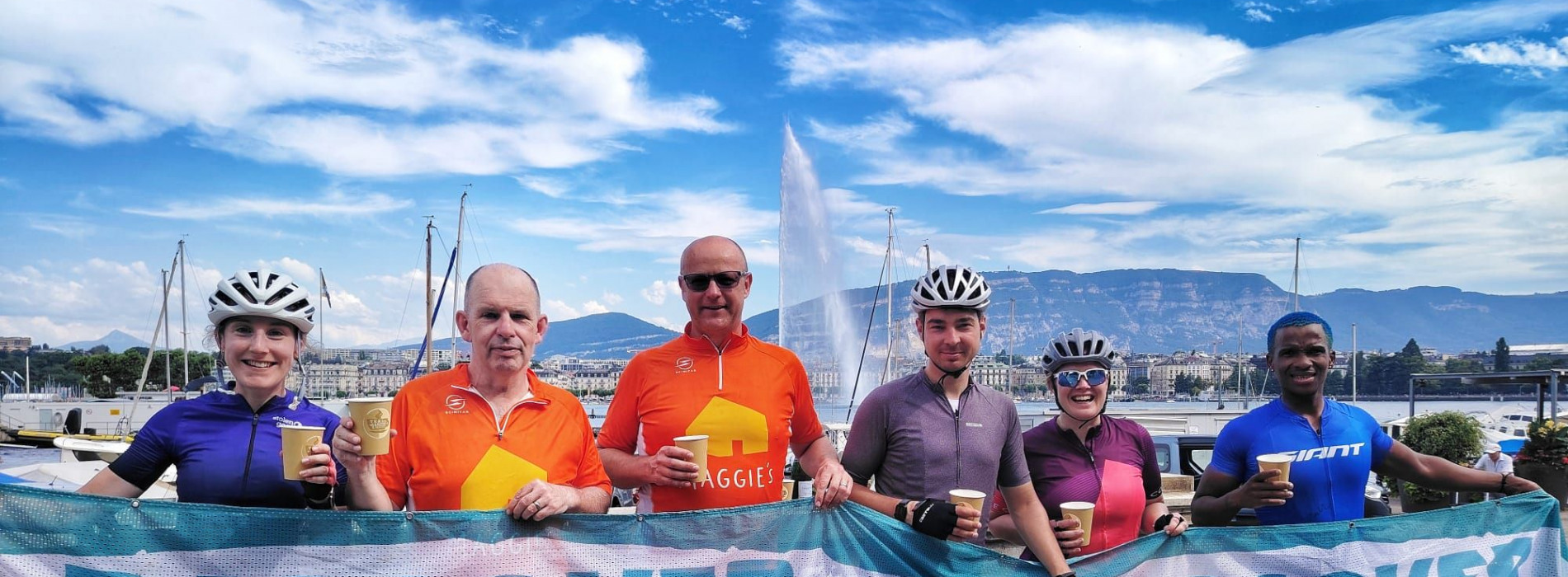 Finish at the fountain on Lake Geneva